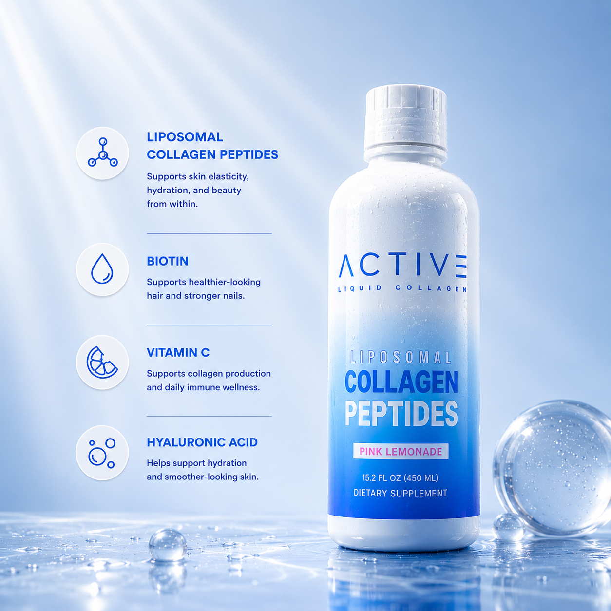 ACTIVE Liquid Collagen - Pink Lemonade (16oz)
